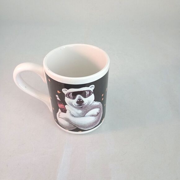 Coca Cola Polar Bear Coffee Mug 1996 Gibson Vintage Sunglasses Coke Cup - Picture 3 of 5